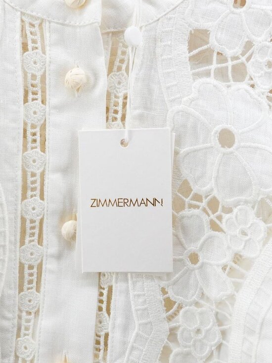 Zimmermann Halcyon Broderie Shirt White US 8 - Picture 10 of 15